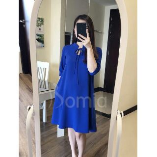 Đầm bầu tay lỡ màu xanh coban