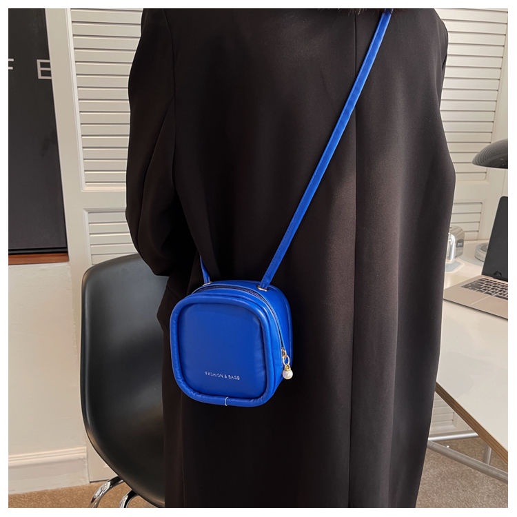 Túi đeo vai mini dáng vuông nhỏ màu trơn phong cách phương Tây thời trang xuân hè 2022 dành cho nữ