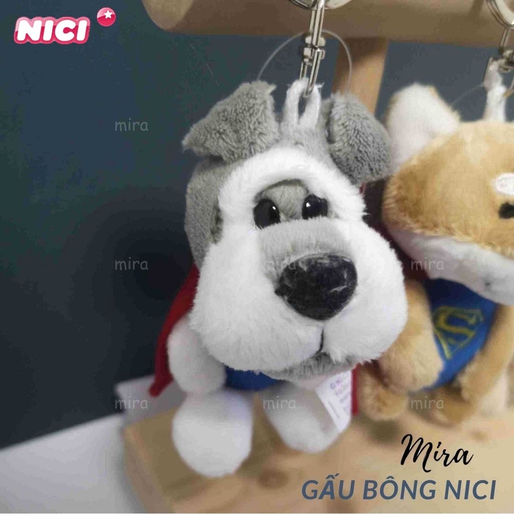 Móc Khóa Gấu Bông Mini - Hình CHÓ CON Đeo Cặp, Treo Balo Thương hiệu NICI Quà Sinh Nhật Cho Nữ 10cm MIRA-GB28005