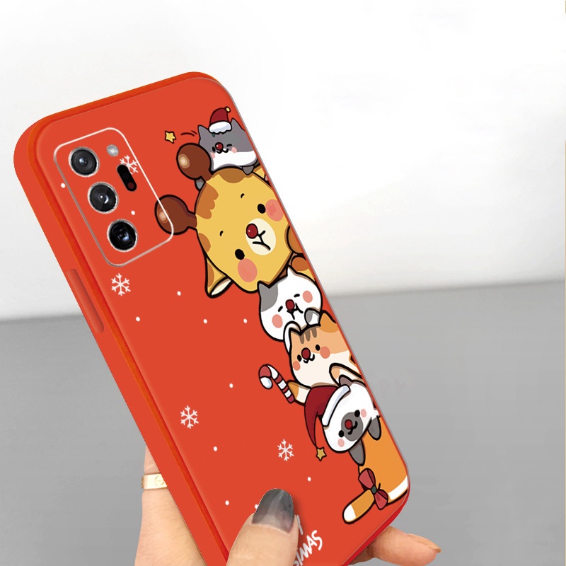 Ốp Điện Thoại Silicon Mềm Cạnh Vuông Họa Tiết Giáng Sinh Cho Samsung Note 20 Ultra Note 10 A50 A20 A50S