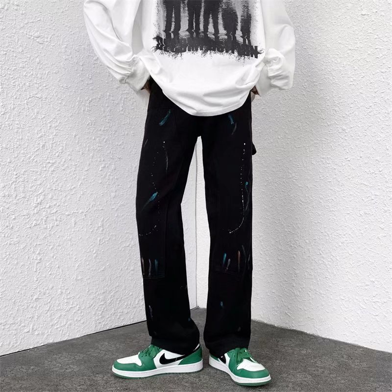 Quần Dài Dây cổ điển trang Dáng Rộng Phong Cách Hip hop Thời Trang Chất Lượng Cao Cho Nam Và Nữ quần tây thường Hàn Quốc quần bò ống rộng simple quần baggy nam fashion skinny jean nam