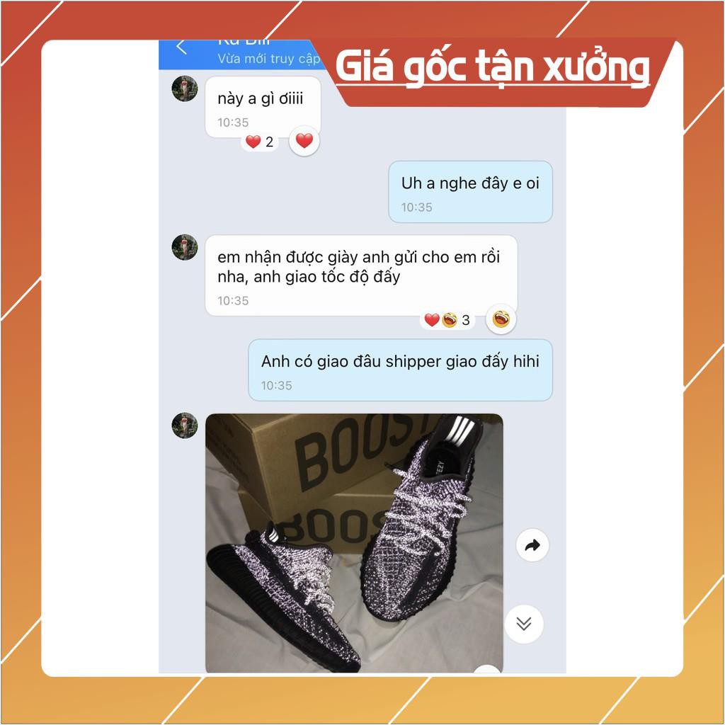 &gt;ẢNH THẬT-HÀNG&lt; THẬT Giày Sneaker YZ 350 V2 Static đen full phản quang nam nữ