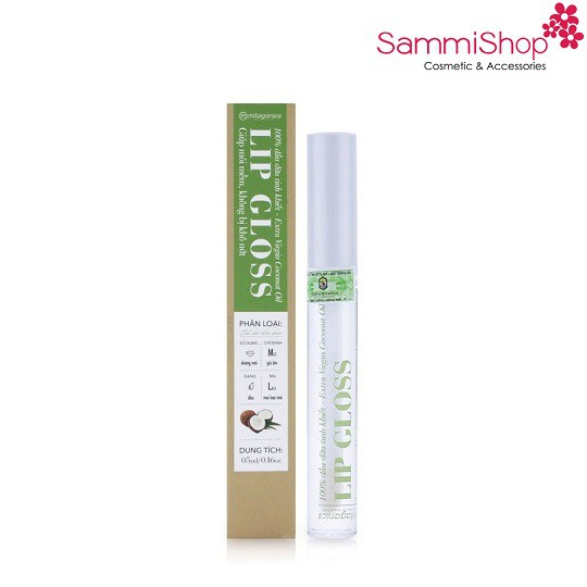 Son bóng dưỡng môi Lip Gloss Dầu dừa Milaganics 5ml