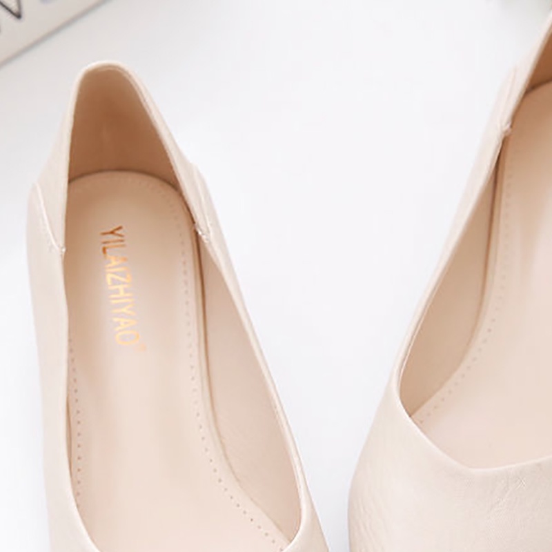 Giày cao gót IELGY bằng da thật mũi nhọn thời trang cho nữ