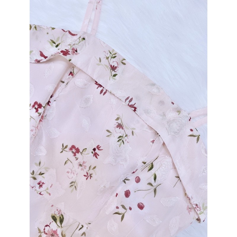 VNU255 - VÁY 2S VOAN 2 LỚP HOA HỒNG PASTEL | BigBuy360 - bigbuy360.vn