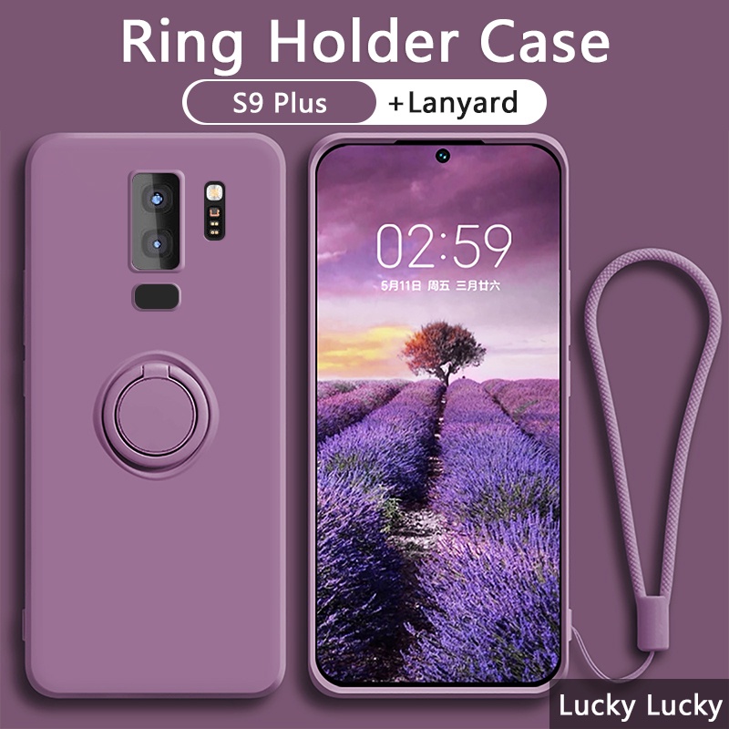Ốp Điện Thoại Silicon Có Giá Đỡ Dạng Nhẫn Từ Tính Sang Trọng Cho Samsung S8 A05 S9 Plus Galaxy