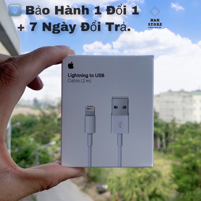 Cáp Iphone 2M ⚡️ FREE SHIP ⚡️ Cáp Iphone 2M Full Box - Đầy Đủ Tem Hộp Sách Hướng Dẫn Đi Theo Cáp