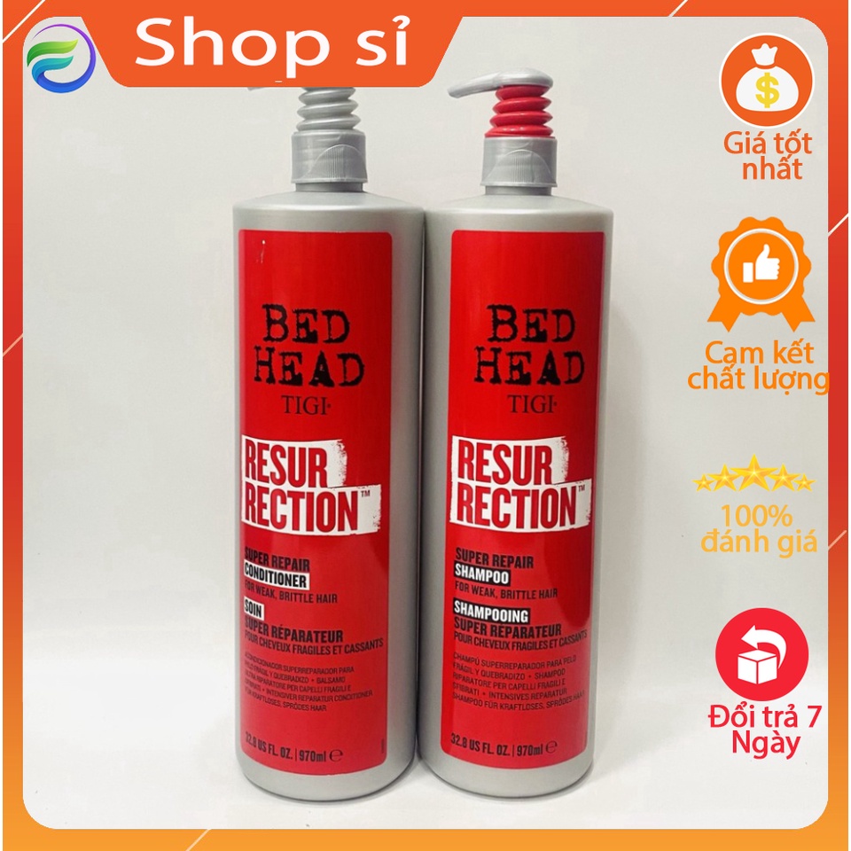 DẦU GỘI VÀ XẢ TÁI SINH SIÊU PHỤC HỒI TIGI RESURRECTION 970ML