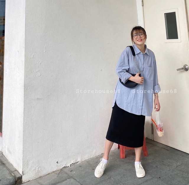 Áo sơmi trơn vintage chất thô mềm dày dặn mã 293 hàng chuẩn QC loại 1 | BigBuy360 - bigbuy360.vn