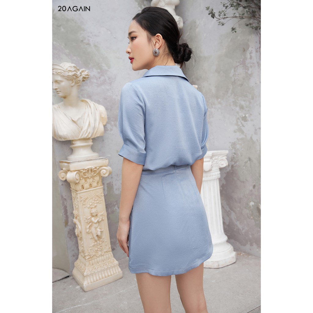 Áo sơ mi nữ công sở 2 hàng khuy 20 Again ASA1107 | BigBuy360 - bigbuy360.vn