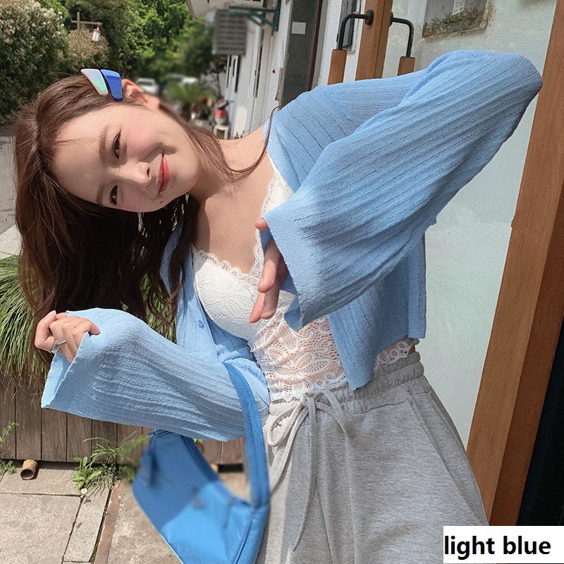 Women's Trumpet Sleeve Knit Cardigan Sunscreen Shirt