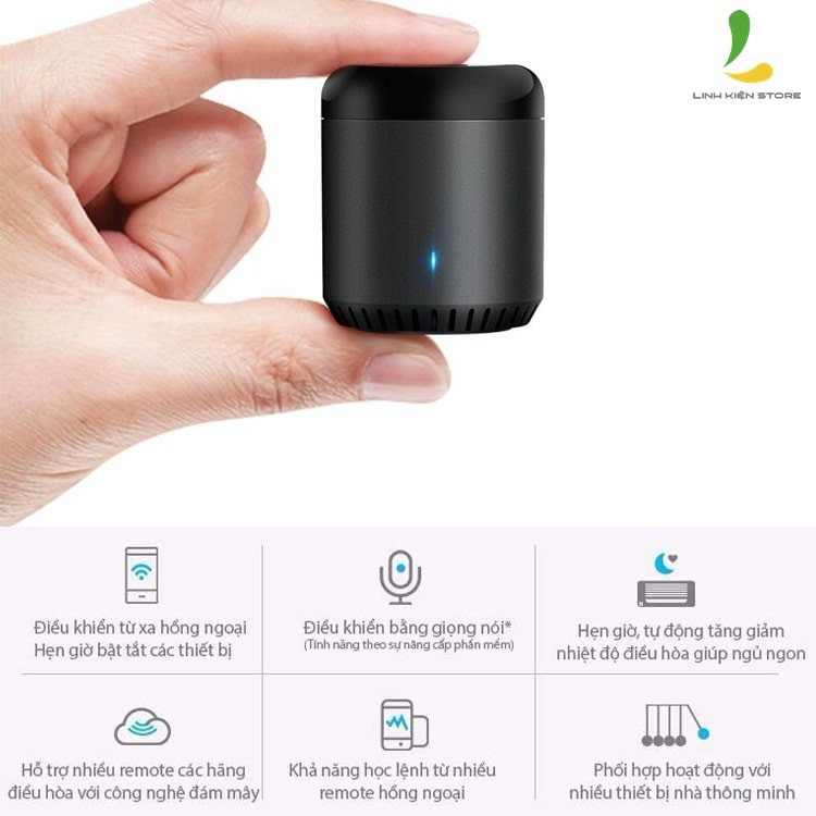 Điều Khiển Hồng Ngoại Thông Minh Broadlink RM Mini 3 (hỗ trợ Alexa, Google Voice)- Bảo hành 12 tháng