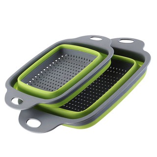 Bộ 2 rổ vuông gấp gọn thông minh gia dụng tiện ích 88108 siêu thị 24/7