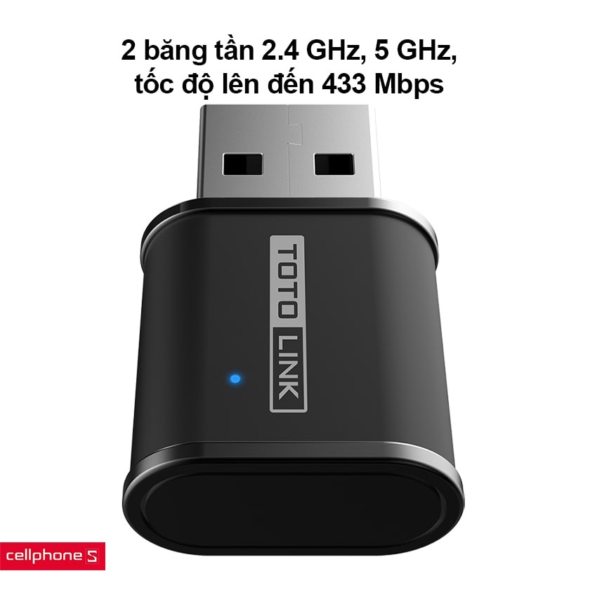 USB Wi-Fi băng tần kép AC650 chính hãng bh 24 tháng