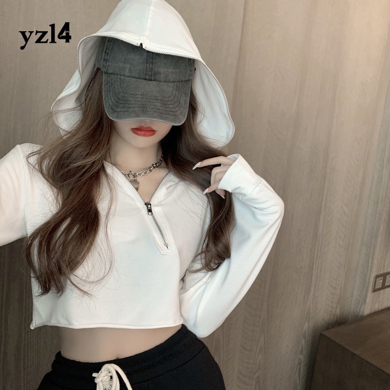 Áo hoodie lửng tay dài thiết kế trẻ trung cá tính