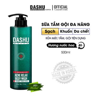 [Mã LT50 giảm 50k đơn 250k] Sữa Tắm Nam Dashu Daily Acne Relax Bodywash 500ml