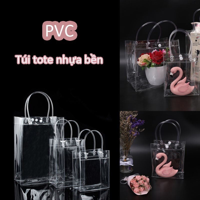 1 Túi Xách Trong Suốt Bằng Pvc Chống Nước Thân Thiện Với Môi Trường