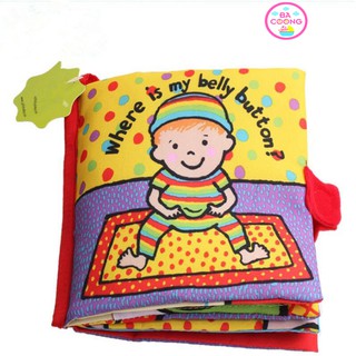 Sách vải JOLLYBABY giúp bé nhận diện màu sắc WHERE IS MY BELLY BUTTON