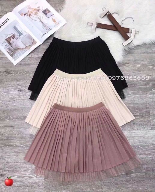 Chân váy xếp li chân voan hàng Quảng Châu | BigBuy360 - bigbuy360.vn