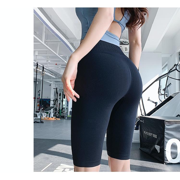 Quần biker short legging đùi thun dệt co giãn cạp cao tập gym tập yoga Đồ tập Rẻ Mà Đẹp GYMSTORE 461