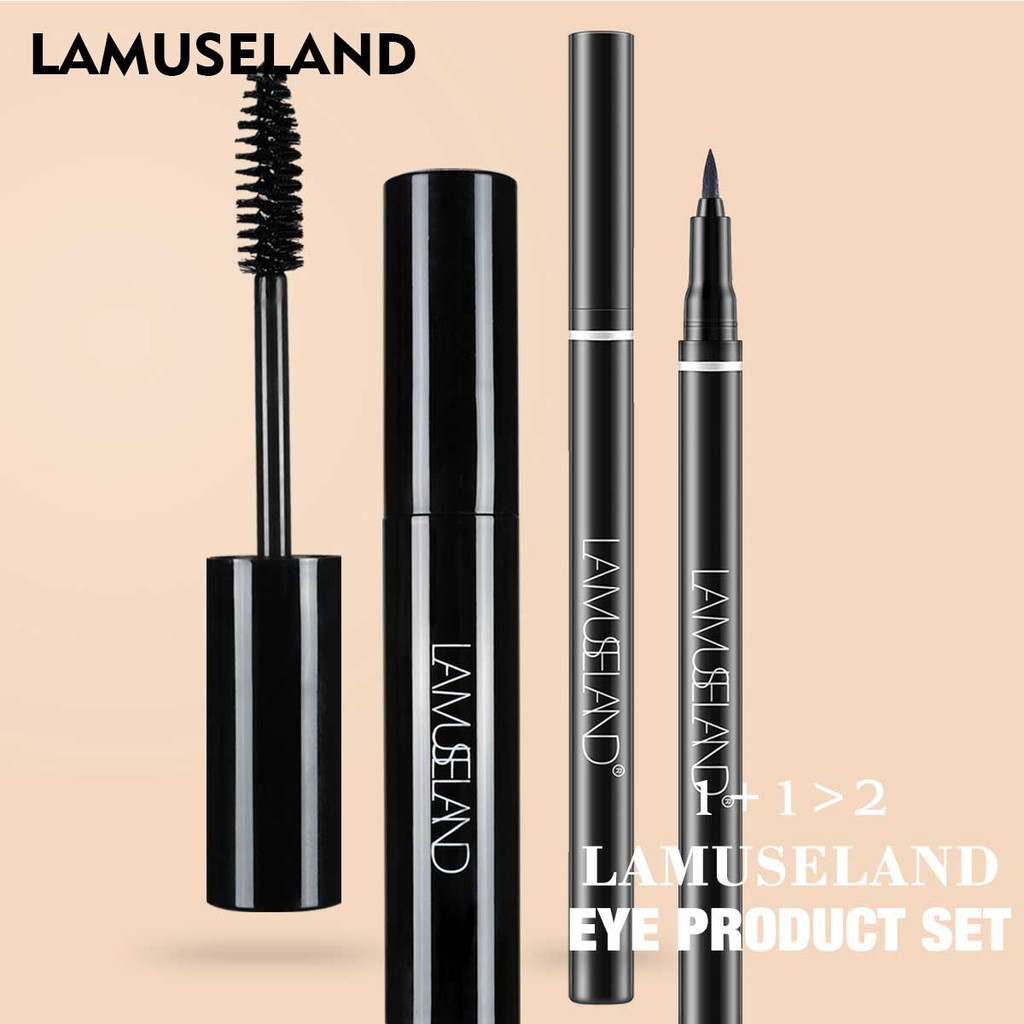 Bộ mascara + bút kẻ mắt LAMUSELAND LAS201 hỗ trợ trang điểm chuyên nghiệp