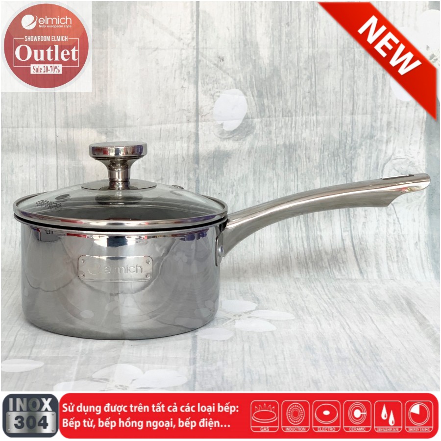 Quánh Inox Chống Dính 3 lớp đáy liền Trimax EL-3783 size 14cm