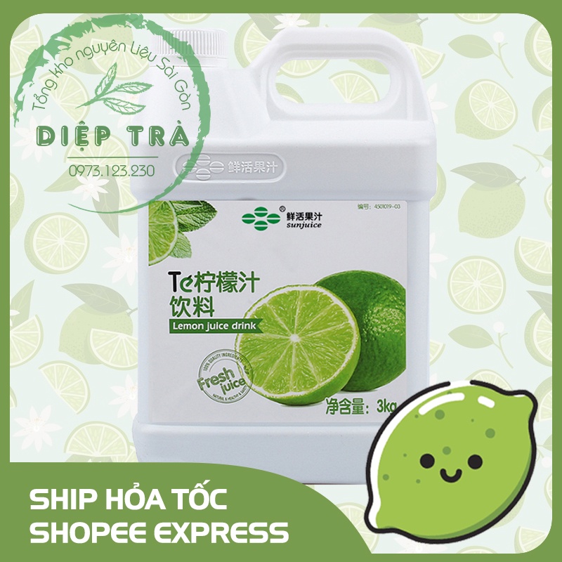 Siro TE 3kg vị: Dưa Lưới, Bạc Hà, Xoài, Dâu, Đào, Vải, Việt Quất, Dưa Hấu, Mật Ong, Chanh Leo, Chanh Xanh, Chanh Quất