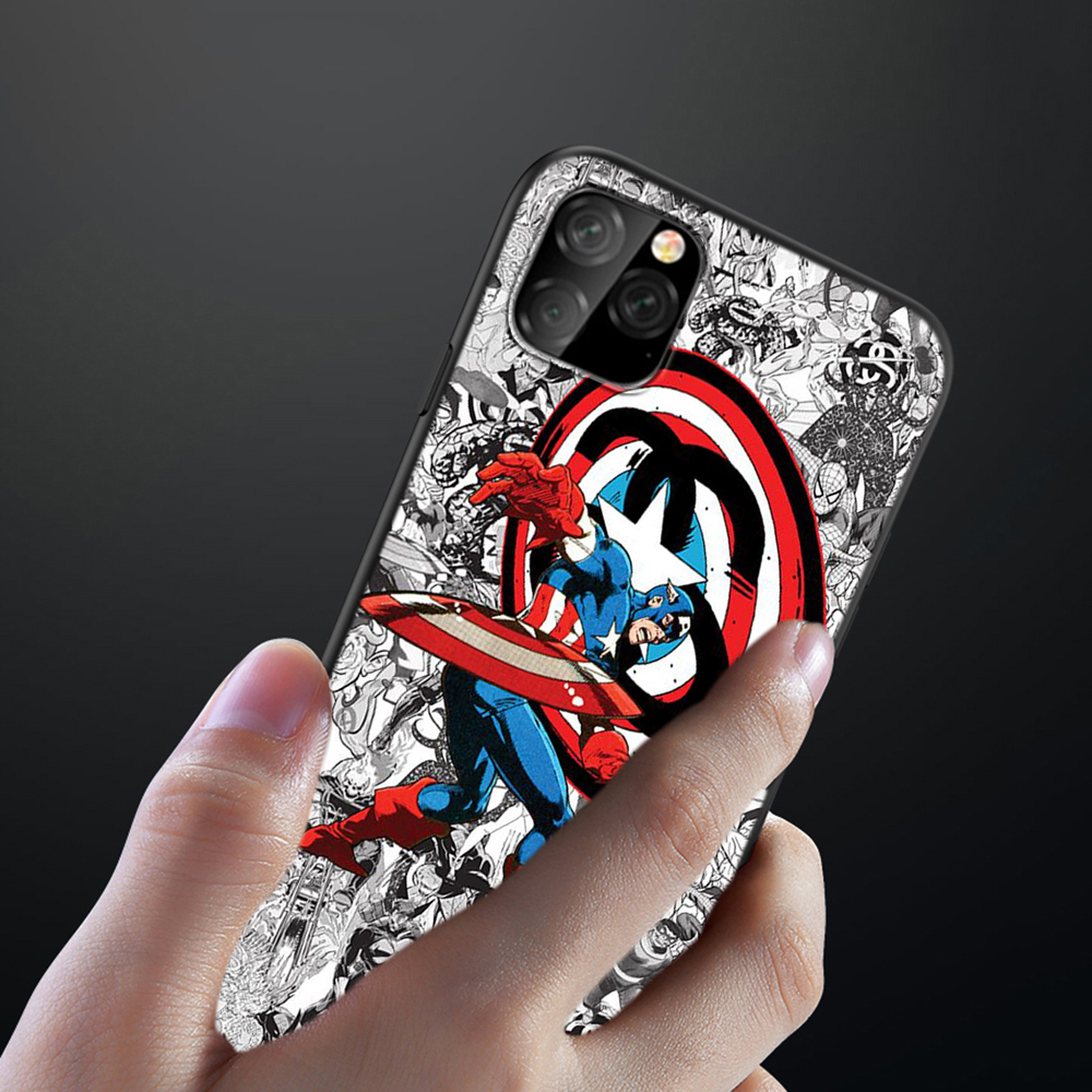 MARVEL Ốp Lưng Silicone In Hình Captain America Cho Iphone 5 5s Se 2020 6 6s 7 Plus R40