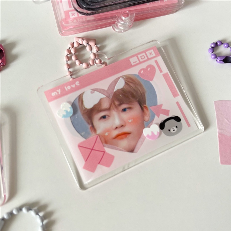Móc Khóa Hình Ngôi Sao Hoạt Hình MINI Bằng Acrylic Trong Suốt DIY