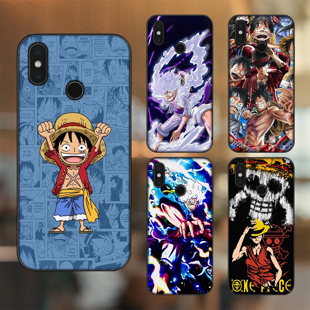 Ốp lưng Xiaomi Mi 8, Mi 8 SE viền đen in hình Luffy One Piece