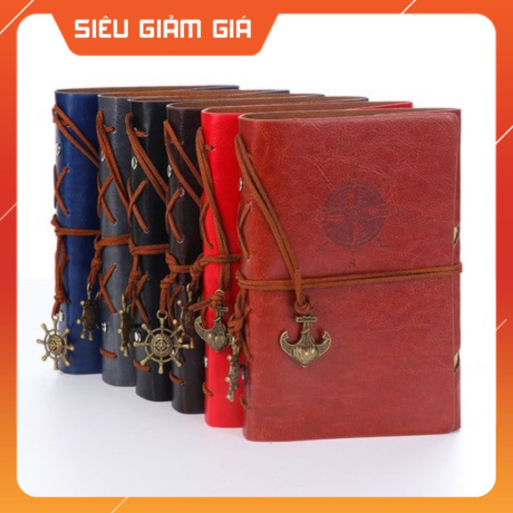 Sổ bìa còng anchor phong cách vintage dùng làm sổ nhật ký, sổ planner, Kingdecor