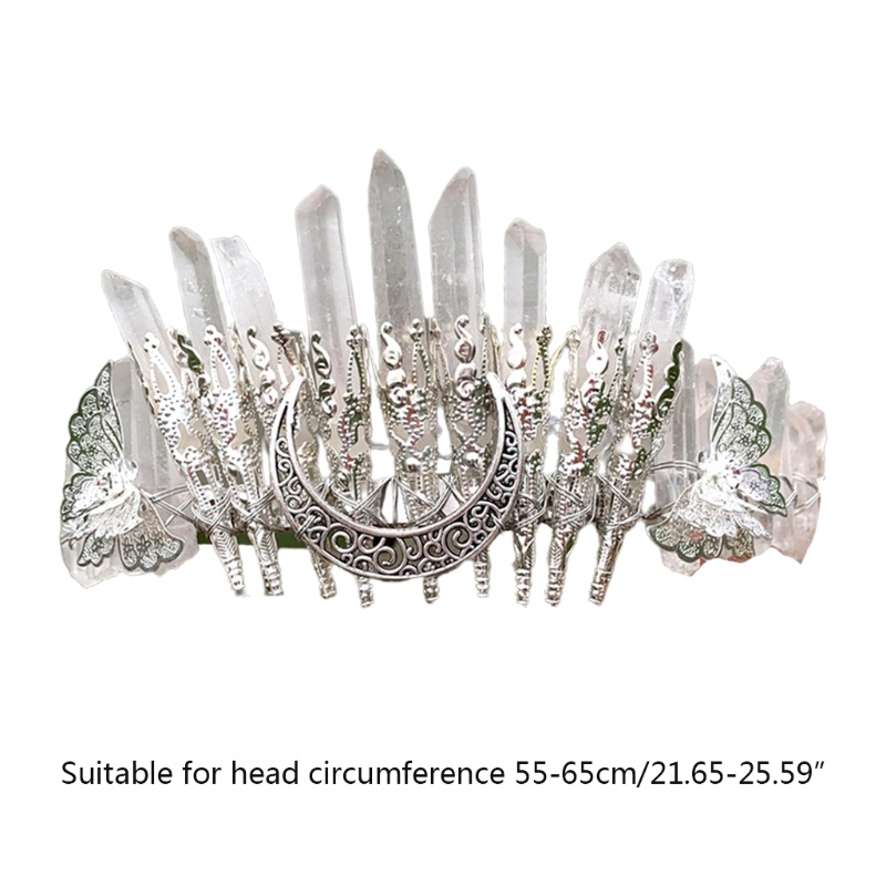 Băng Đô Cài Tóc Đính Đá Thạch Anh Pha Lê Cho Cô Dâu