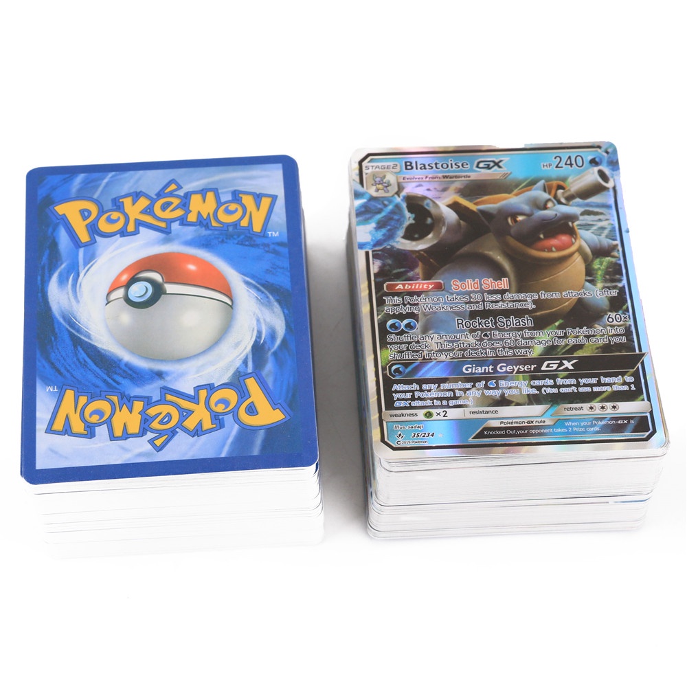 200PCS/Bộ Thẻ Bài Chơi Game Pokemon RARE GX Thẻ Bài Pokemon TCG Thẻ Trading Card Game Pokemon Loại Thẻ Bóng Cao Cấp Nhiều Loại Thẻ Pokemon