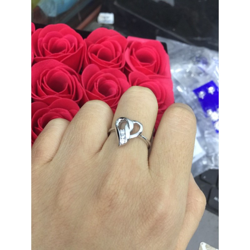 Bộ tim đá sáng siêu dày dặn bóng loáng chất liệu bạc thật phủ vàng trắng