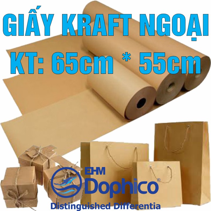 [25 Tờ] Giấy xi măng gói hàng – Giấy Kraft màu da bò – KT: 65cm x 55cm – Chống thấm nước – Dai chắc