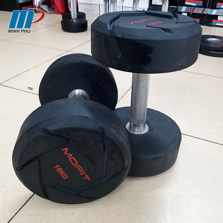 Tạ tay cao cấp MOFIT 16kg ⚡ Dụng cụ tập GYM chuyên nghiệp ⚡ Tạ bọc cao su loại 16kg 1 chiếc