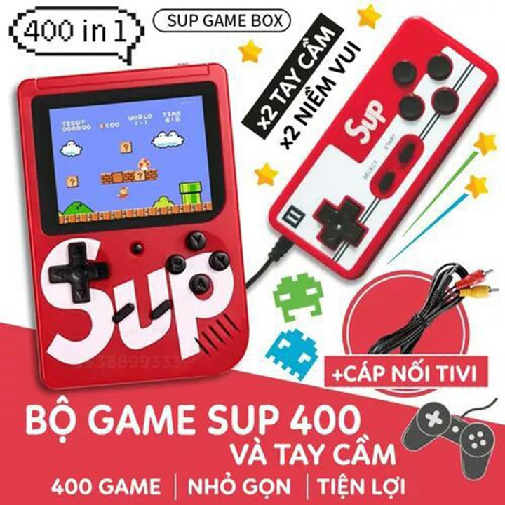 Máy chơi game 4 nút cầm tay 400in1 SUP BOX 400 kèm tay phụ chơi đôi 2 người Tặng dây DVI xuất tivi youngcityshop 30.000