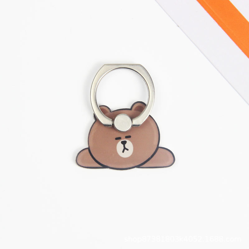 New Line Friends Korean Cartoon Cute Rabbit Cony Bear Brown Couple Mobile Phone Ring Holder Cell Phone Bracket Dây điện thoại di động | BigBuy360 - bigbuy360.vn