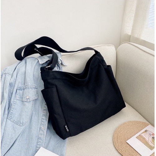 Túi Đeo Chéo Nữ vải canvas dạng hộp Túi Đeo Vai đi học đi chơi phong cách Hàn Quốc có ngăn nước