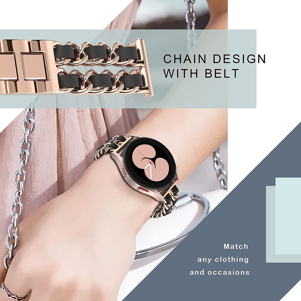 Dây Đeo Inox Dạng Xích 20mm 22mm Cho Đồng Hồ Thông Minh Samsung Galaxy Watch 4 / Classic / 46mm / 42mm / active 2 Gear S3 Huawei GT2 / 3 Pro