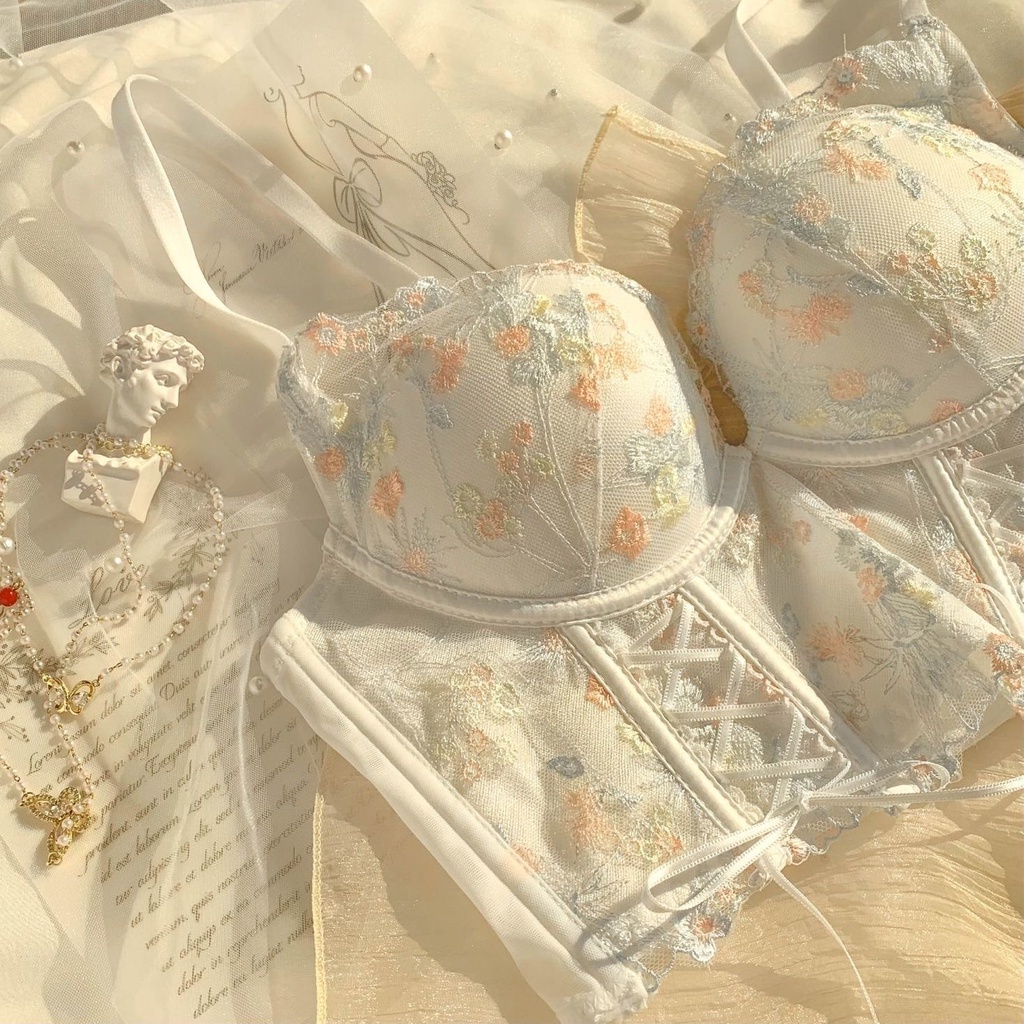 Áo Lót Định Hình Cơ Thể Không Gọng Thép Chống Chảy Xệ Thêu Ren Quyến Rũ Cho Nữ