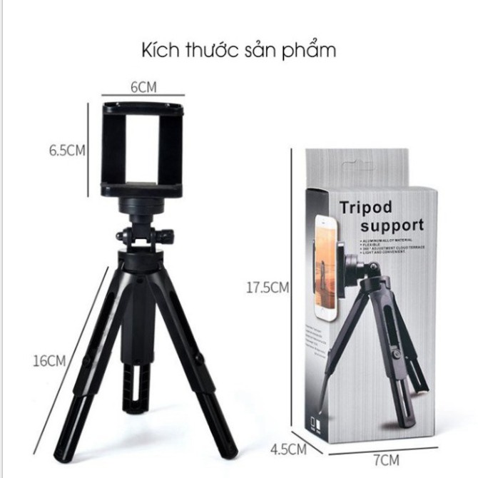 [Chính hãng] Tripod mini 3 chân kiêm giá đỡ cho smartphone xoay 360 độ bằng nhựa + hợp kim nhôm cao cấp | BigBuy360 - bigbuy360.vn
