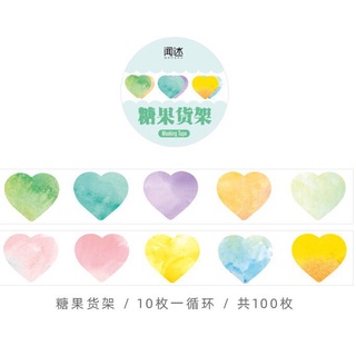 washi chấm dot và washi trái tim