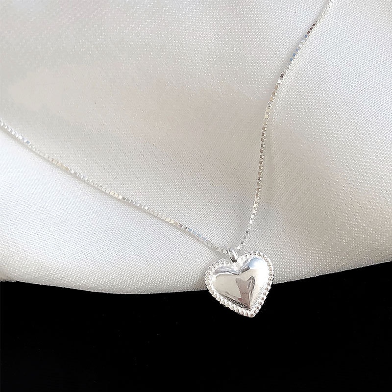Dây chuyền nữ vòng cổ nữ bạc s925 dây hộp mặt trái tim to Cá jewelry DC127