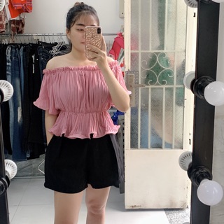 Áo trễ vai Thái Lan size lớn 2 màu hồng vàng
