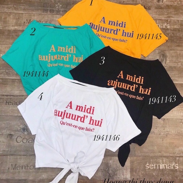 Áo kiểu lệch vai cột nơ AMIDI