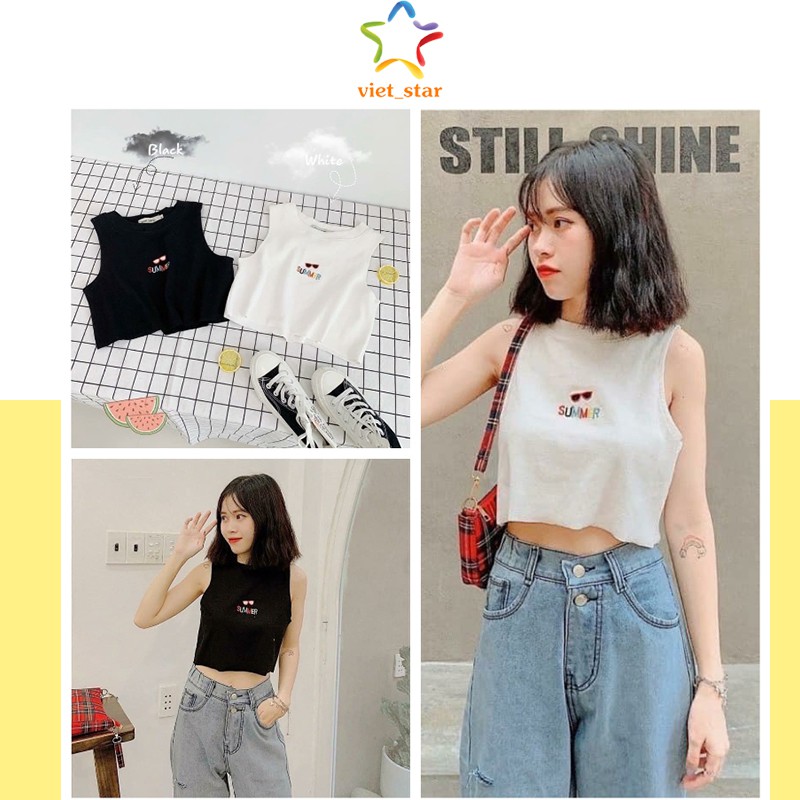 Áo Croptop 3 Lỗ SUMMER GLASSES Mềm Mát - VIET_STAR