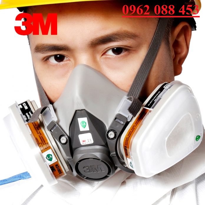 Mặt Nạ Phòng Độc 3M6200 Đủ Bộ 7 Chi Tiết, Dùng Phun Sơn, không có KClO3