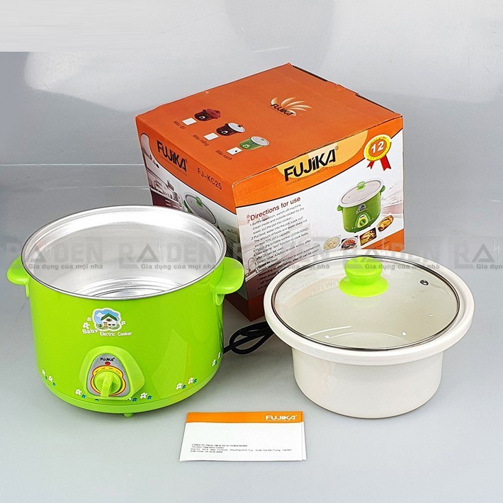 Nồi kho cá, hầm cháo nấu chậm Fujika FJ-KC15/25 dung tích 1.5L/2.5L  ,màu giao ngẫu nhiên