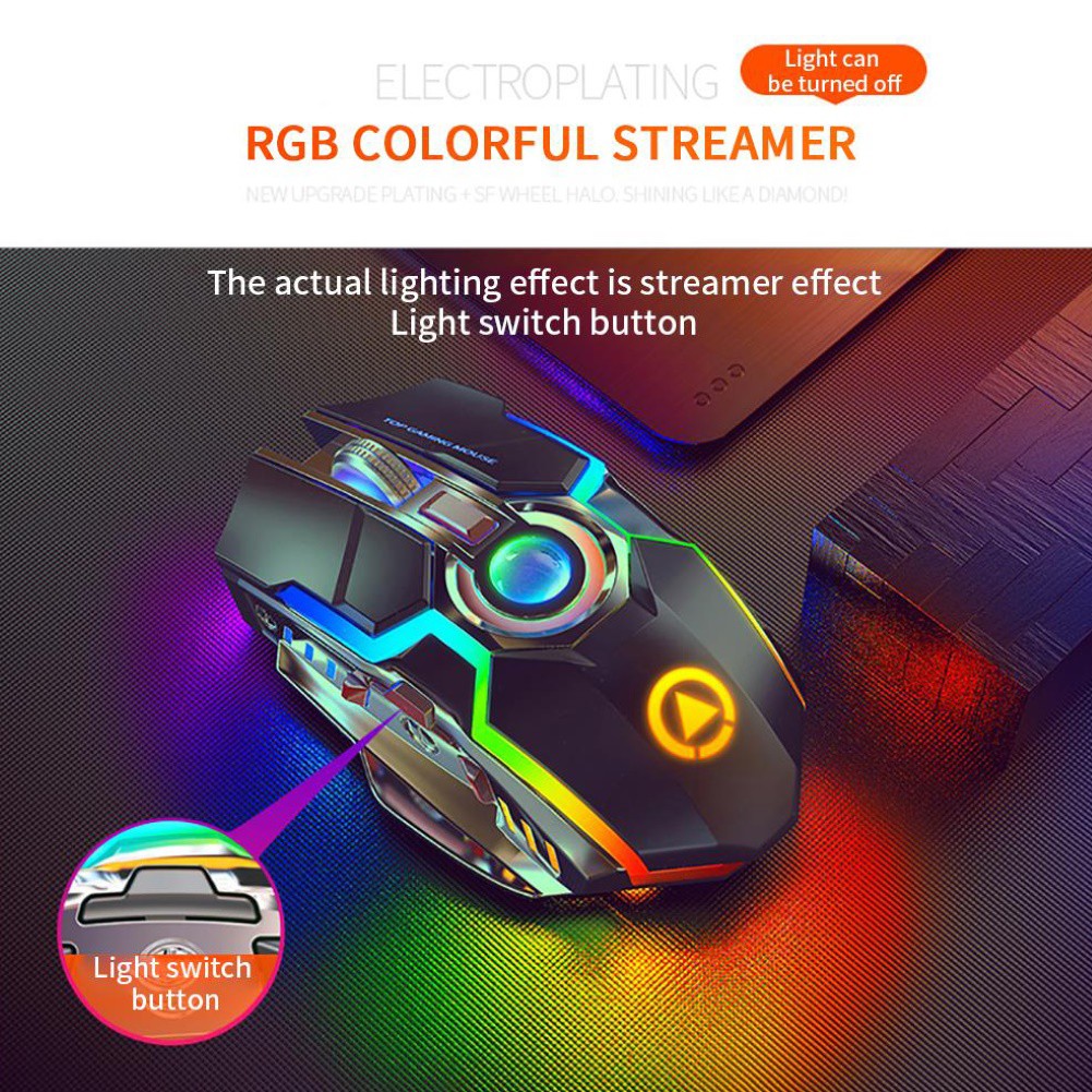 Chuột Gaming Hel + A5 Ergonomic Rgb Không Dây 7 Nút 1600dpi